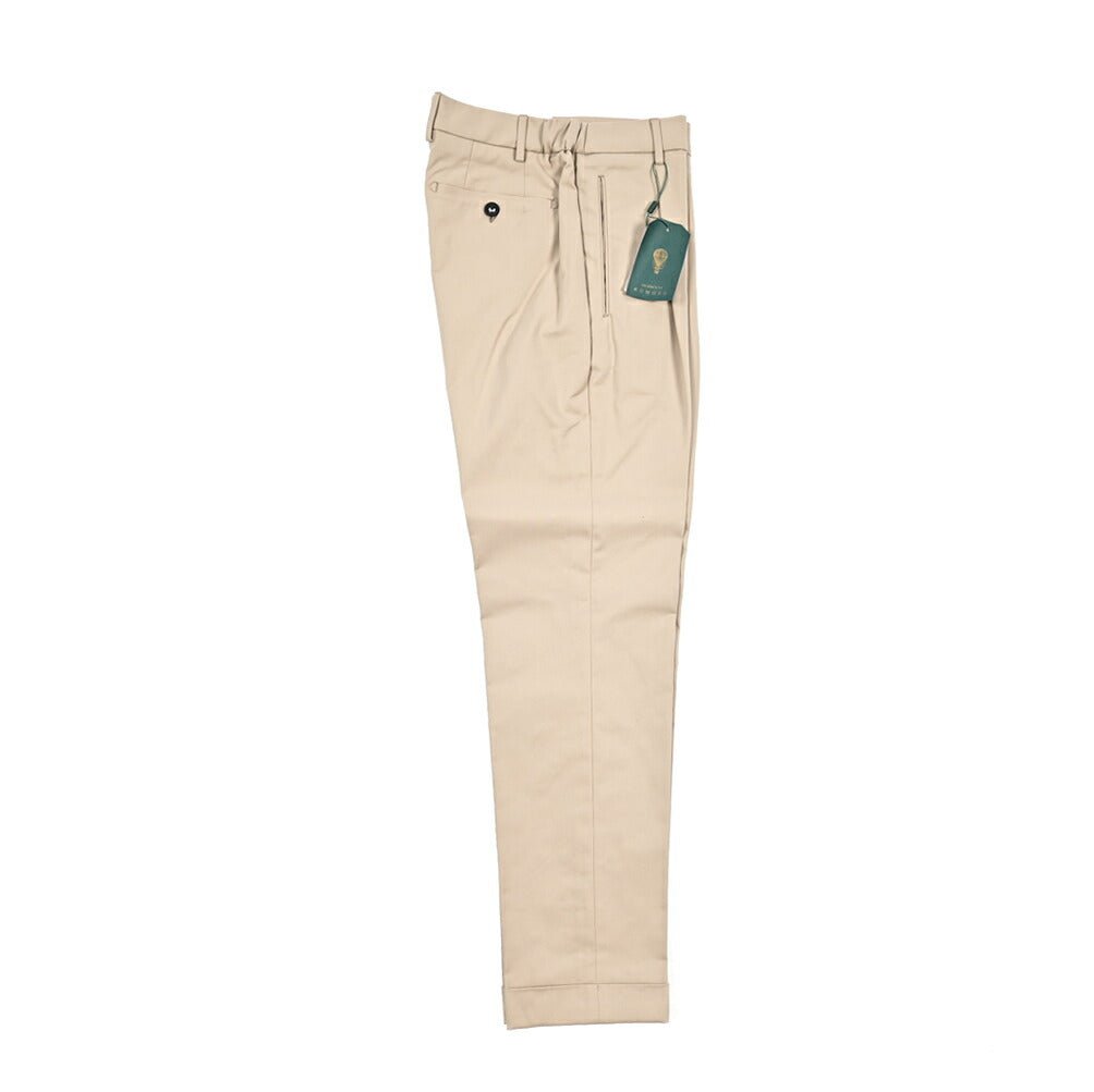 BERWICH “RETRO ELAX” ストレッチコットン ワンタックチノパンツ ベージュ(sand) 46 | GUARDAROBA MILANO OFFICIAL STORE