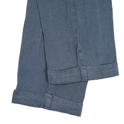 BERWICH “RETRO ELAX-GD” リネン混 ワンタックスラックス ネイビー(blue13) 44 | GUARDAROBA MILANO OFFICIAL STORE