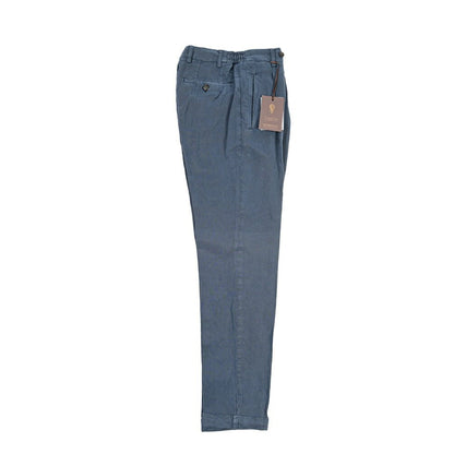 BERWICH “RETRO ELAX-GD” リネン混 ワンタックスラックス ネイビー(blue13) 44 | GUARDAROBA MILANO OFFICIAL STORE