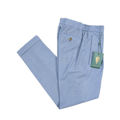 BERWICH “RETRO ELAX” SUPER 110'S ヴァージンウール100% ワンタックスラックス ブルー(royal) 44 | GUARDAROBA MILANO OFFICIAL STORE