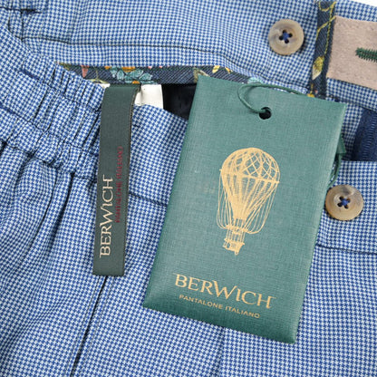 BERWICH “RETRO ELAX” SUPER 110'S ヴァージンウール100% ワンタックスラックス ブルー(royal) 44 | GUARDAROBA MILANO OFFICIAL STORE