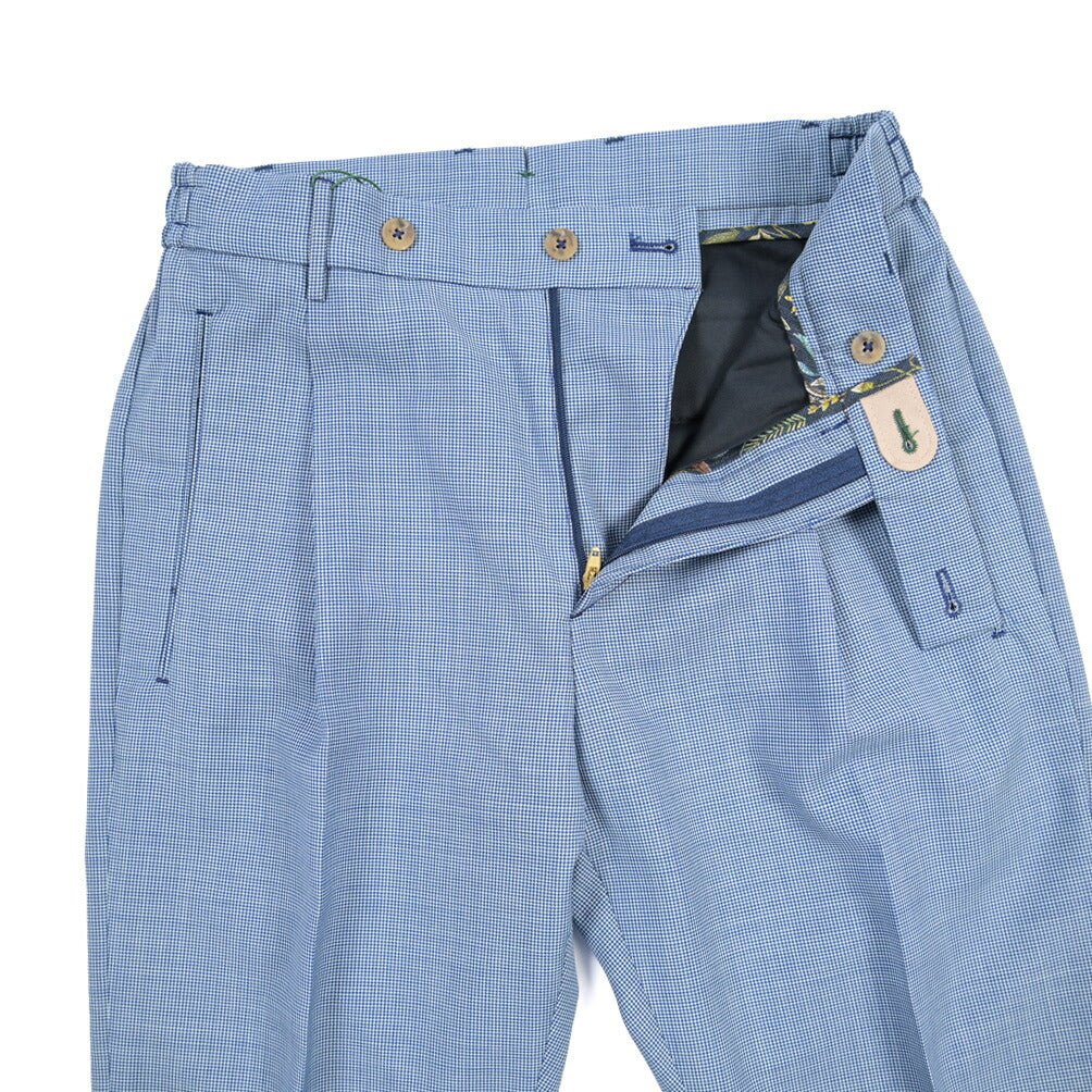 BERWICH “RETRO ELAX” SUPER 110'S ヴァージンウール100% ワンタックスラックス ブルー(royal) 44 | GUARDAROBA MILANO OFFICIAL STORE