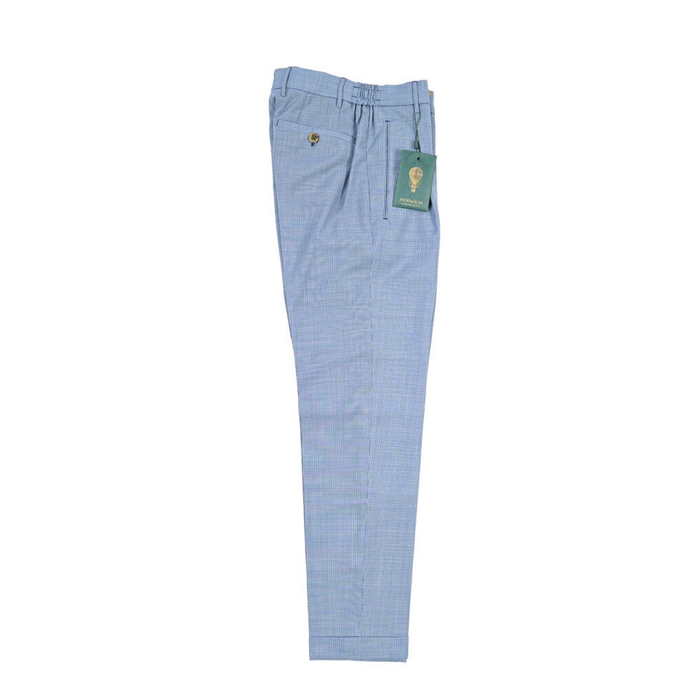 BERWICH “RETRO ELAX” SUPER 110'S ヴァージンウール100% ワンタックスラックス ブルー(royal) 44 | GUARDAROBA MILANO OFFICIAL STORE