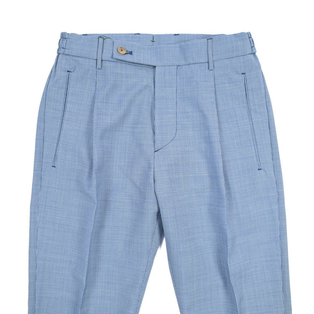 BERWICH “RETRO ELAX” SUPER 110'S ヴァージンウール100% ワンタックスラックス ブルー(royal) 44 | GUARDAROBA MILANO OFFICIAL STORE