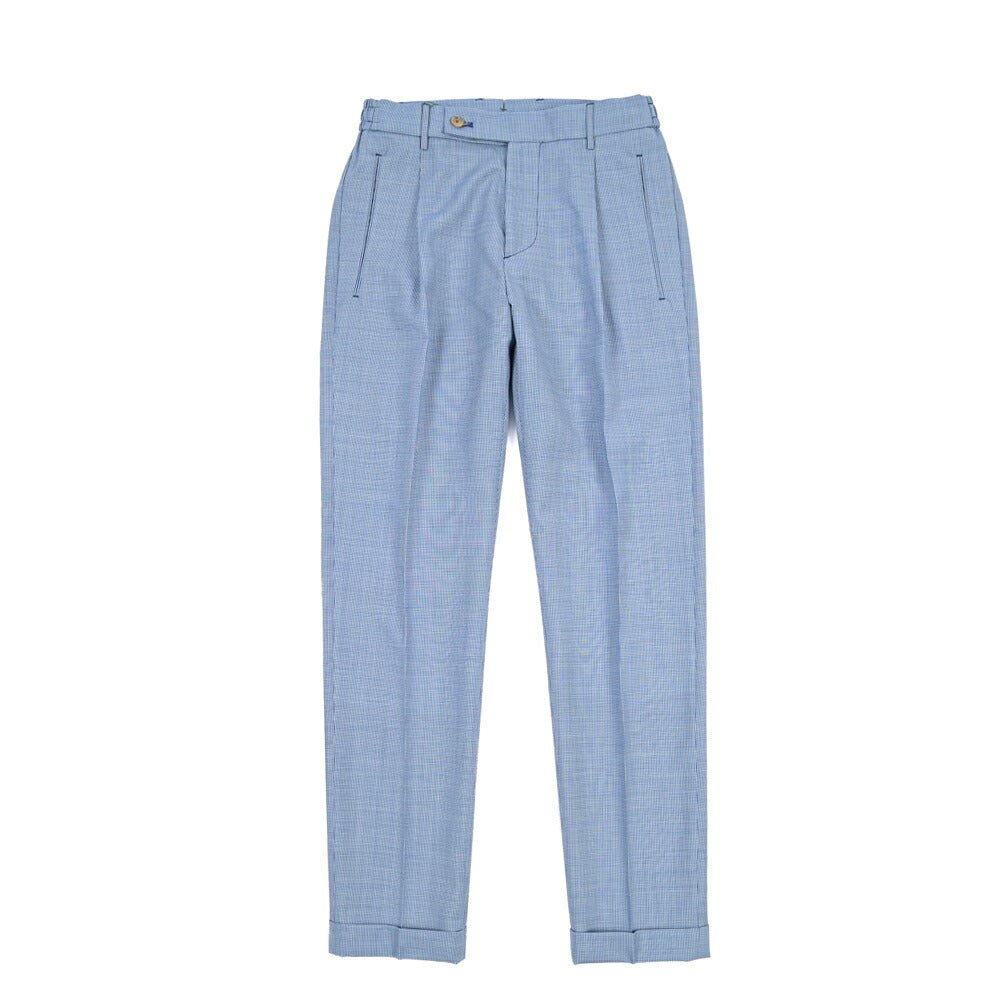 BERWICH “RETRO ELAX” SUPER 110'S ヴァージンウール100% ワンタックスラックス ブルー(royal) 44 | GUARDAROBA MILANO OFFICIAL STORE