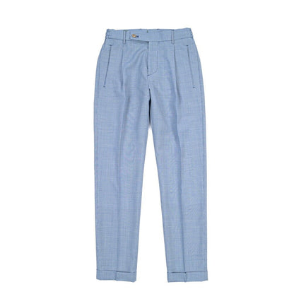 BERWICH “RETRO ELAX” SUPER 110'S ヴァージンウール100% ワンタックスラックス ブルー(royal) 44 | GUARDAROBA MILANO OFFICIAL STORE