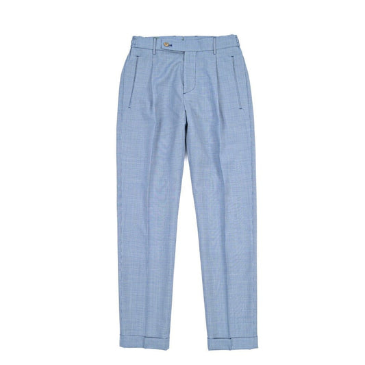 BERWICH “RETRO ELAX” SUPER 110'S ヴァージンウール100% ワンタックスラックス ブルー(royal) 44 | GUARDAROBA MILANO OFFICIAL STORE