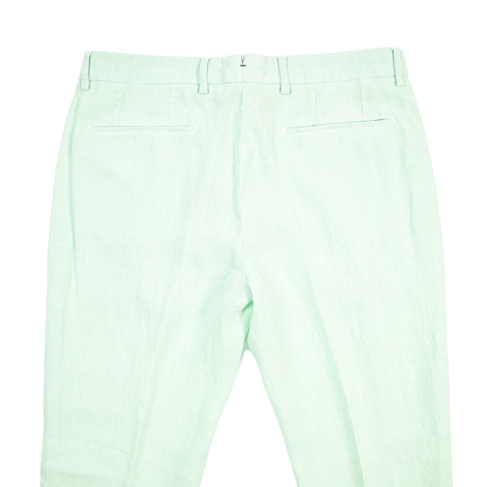 BERWICH “RETRO-GD” リネン100% ワンタックスラックス ライトグリーン(lt verde924) 48 | GUARDAROBA MILANO OFFICIAL STORE