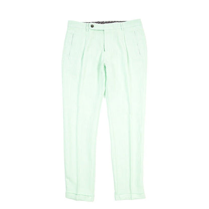 BERWICH “RETRO-GD” リネン100% ワンタックスラックス ライトグリーン(lt verde924) 48 | GUARDAROBA MILANO OFFICIAL STORE