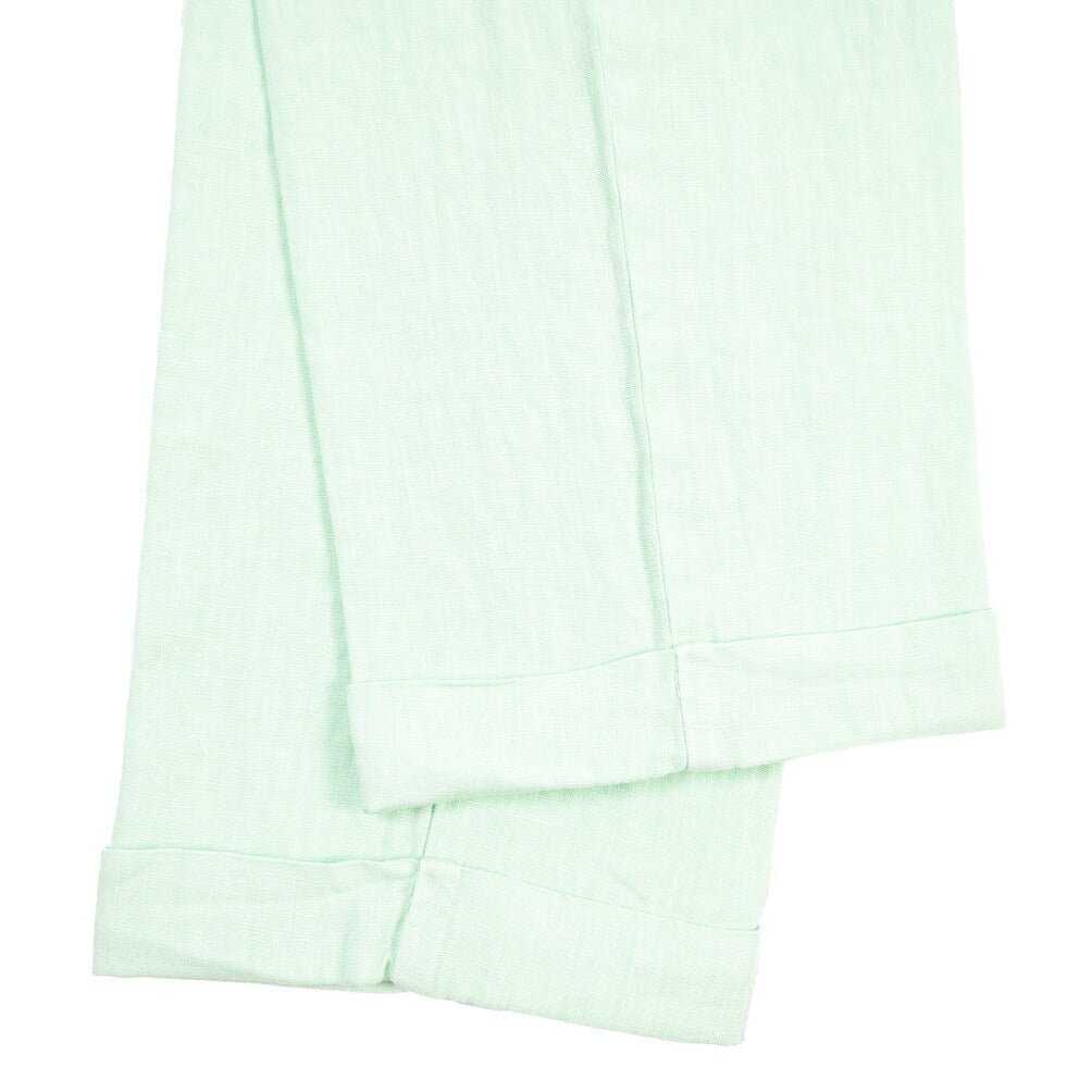 BERWICH “RETRO-GD” リネン100% ワンタックスラックス ライトグリーン(lt verde924) 48 | GUARDAROBA MILANO OFFICIAL STORE