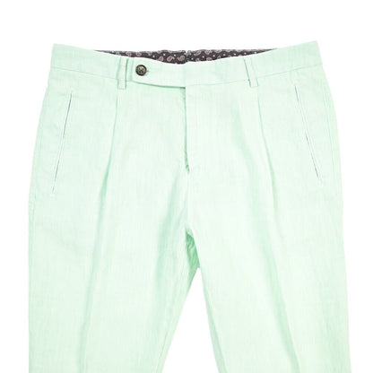 BERWICH “RETRO-GD” リネン100% ワンタックスラックス ライトグリーン(lt verde924) 48 | GUARDAROBA MILANO OFFICIAL STORE