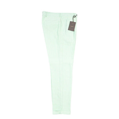 BERWICH “RETRO-GD” リネン100% ワンタックスラックス ライトグリーン(lt verde924) 48 | GUARDAROBA MILANO OFFICIAL STORE