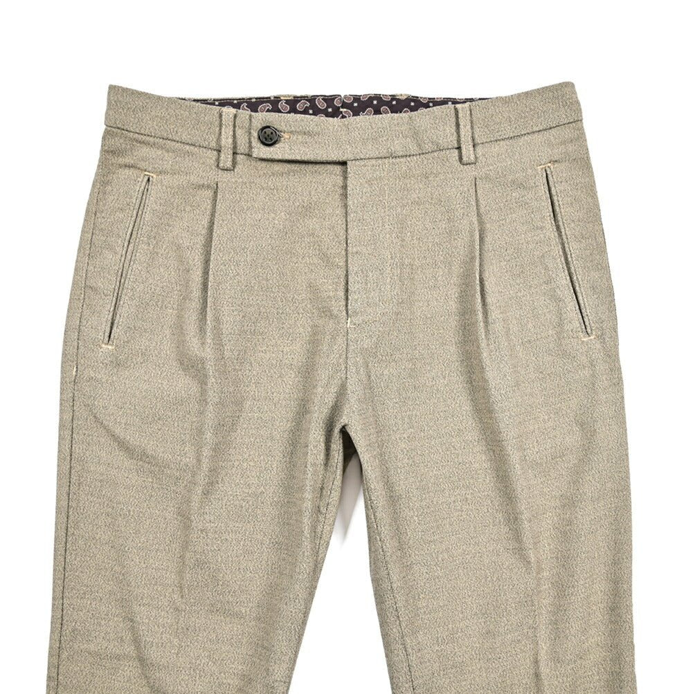 BERWICH “RETRO-GD” ビスコース混コットン ワンタックパンツ ベージュ(beige208) 44 | GUARDAROBA MILANO OFFICIAL STORE