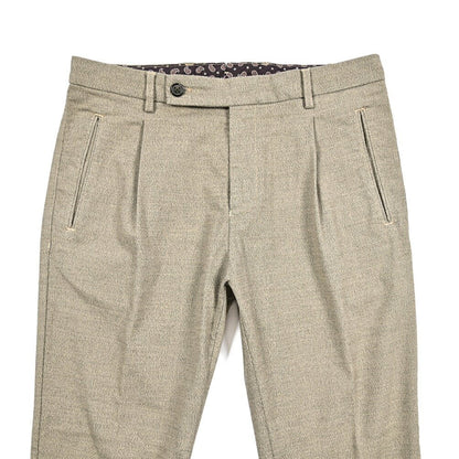 BERWICH “RETRO-GD” ビスコース混コットン ワンタックパンツ ベージュ(beige208) 44 | GUARDAROBA MILANO OFFICIAL STORE