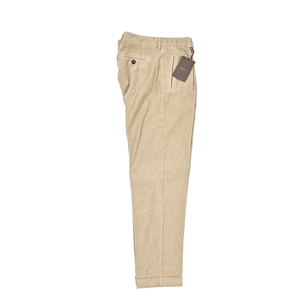BERWICH “RETRO - GD” ストレッチコットン 太畝コーデュロイワンタックパンツ ベージュ(beige208) 52 | GUARDAROBA MILANO OFFICIAL STORE