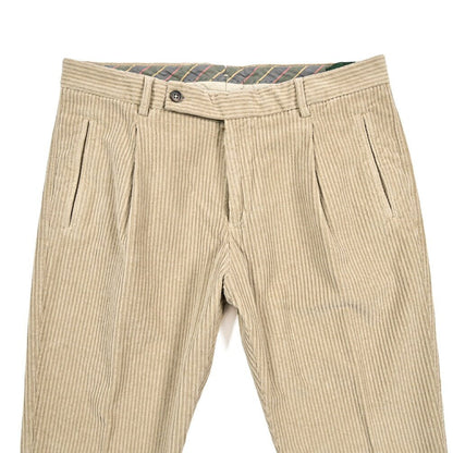 BERWICH “RETRO - GD” ストレッチコットン 太畝コーデュロイワンタックパンツ ベージュ(beige208) 52 | GUARDAROBA MILANO OFFICIAL STORE