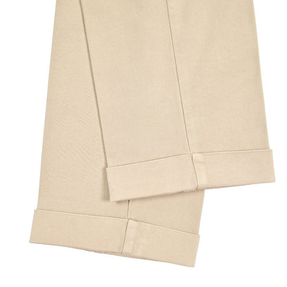 BERWICH “RETRO - GD” ビスコース混コットン ワンタックストレッチパンツ ベージュ(beige208) 46 | GUARDAROBA MILANO OFFICIAL STORE