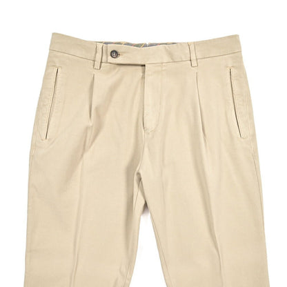 BERWICH “RETRO - GD” ビスコース混コットン ワンタックストレッチパンツ ベージュ(beige208) 46 | GUARDAROBA MILANO OFFICIAL STORE