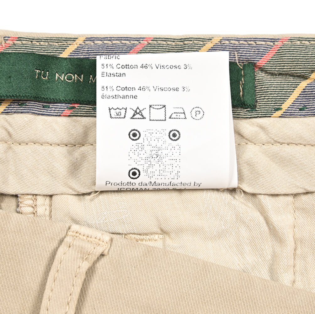 BERWICH “RETRO - GD” ビスコース混コットン ワンタックストレッチパンツ ベージュ(beige208) 46 | GUARDAROBA MILANO OFFICIAL STORE