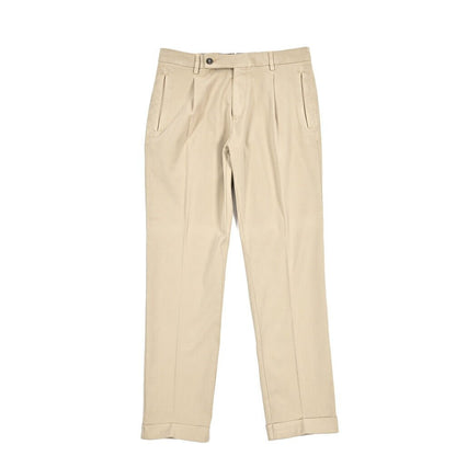 BERWICH “RETRO - GD” ビスコース混コットン ワンタックストレッチパンツ ベージュ(beige208) 46 | GUARDAROBA MILANO OFFICIAL STORE