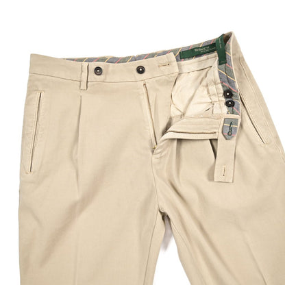 BERWICH “RETRO - GD” ビスコース混コットン ワンタックストレッチパンツ ベージュ(beige208) 46 | GUARDAROBA MILANO OFFICIAL STORE