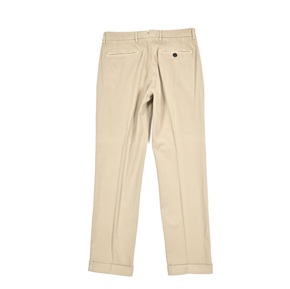 BERWICH “RETRO - GD” ビスコース混コットン ワンタックストレッチパンツ ベージュ(beige208) 46 | GUARDAROBA MILANO OFFICIAL STORE