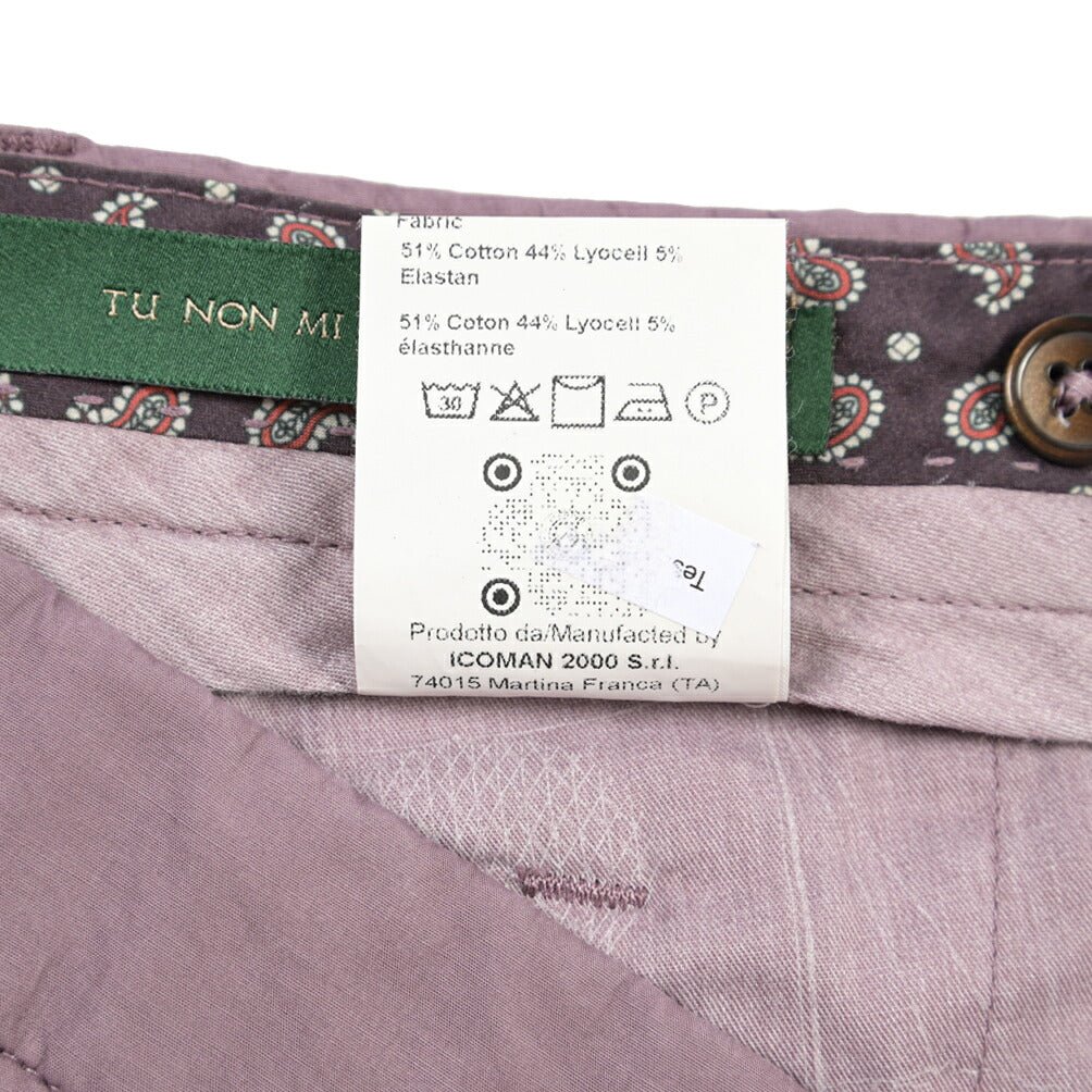BERWICH “RETRO-GD” リヨセル混コットン ワンタックパンツ パープル(cipolla502) 48 | GUARDAROBA MILANO OFFICIAL STORE