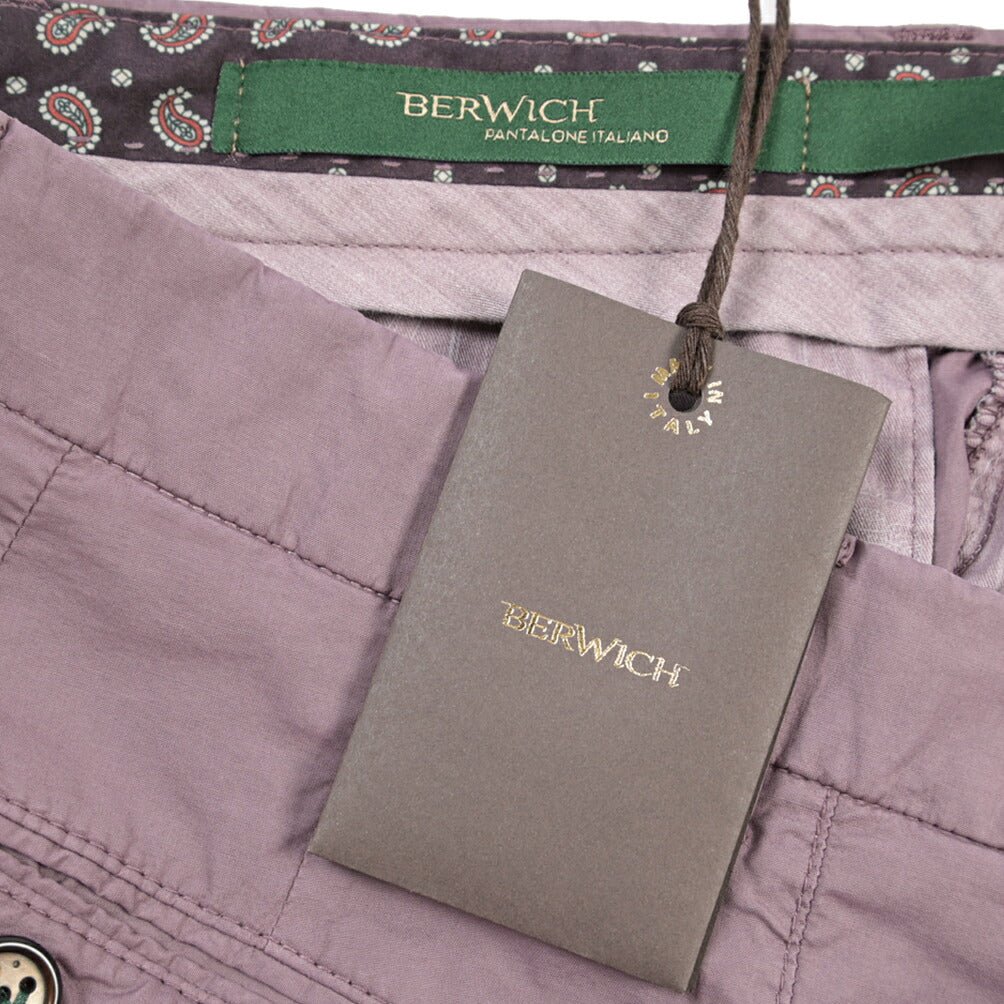 BERWICH “RETRO-GD” リヨセル混コットン ワンタックパンツ パープル(cipolla502) 48 | GUARDAROBA MILANO OFFICIAL STORE