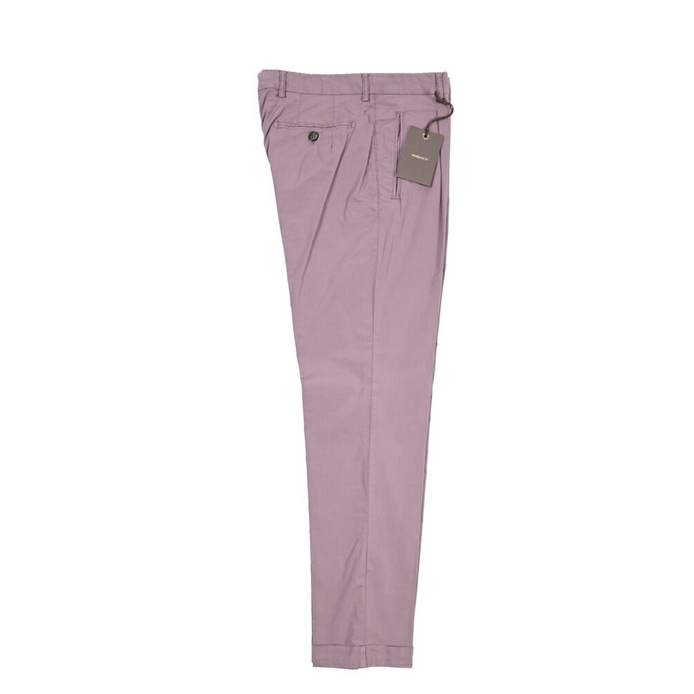 BERWICH “RETRO-GD” リヨセル混コットン ワンタックパンツ パープル(cipolla502) 48 | GUARDAROBA MILANO OFFICIAL STORE