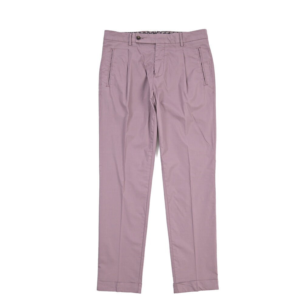 BERWICH “RETRO-GD” リヨセル混コットン ワンタックパンツ パープル(cipolla502) 48 | GUARDAROBA MILANO OFFICIAL STORE