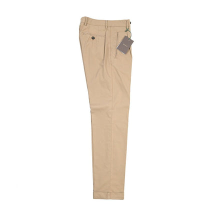 BERWICH “RETRO-GD” ストレッチコットン ワンタックチノパンツ ブラウン(noce724) 44 | GUARDAROBA MILANO OFFICIAL STORE