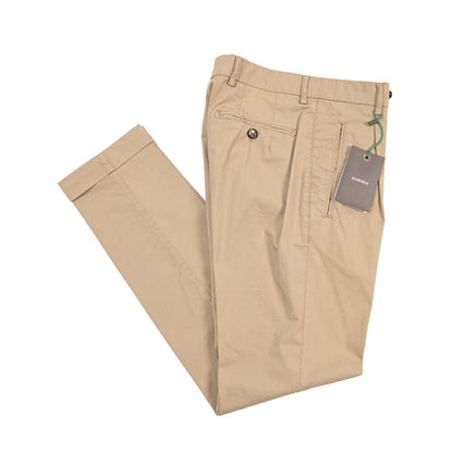 BERWICH “RETRO-GD” ストレッチコットン ワンタックチノパンツ ブラウン(noce724) 44 | GUARDAROBA MILANO OFFICIAL STORE