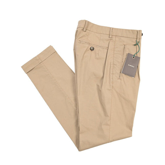 BERWICH “RETRO-GD” ストレッチコットン ワンタックチノパンツ ブラウン(noce724) 44 | GUARDAROBA MILANO OFFICIAL STORE
