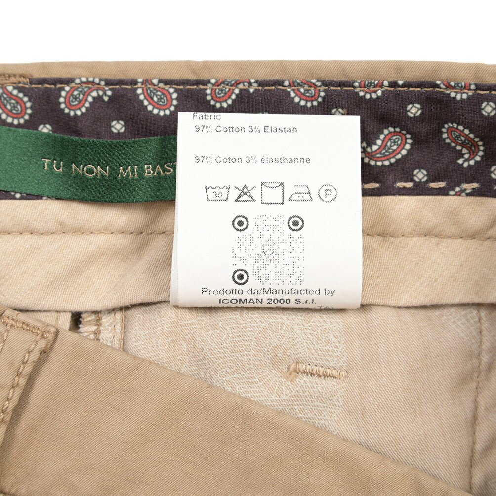BERWICH “RETRO-GD” ストレッチコットン ワンタックチノパンツ ブラウン(noce724) 44 | GUARDAROBA MILANO OFFICIAL STORE