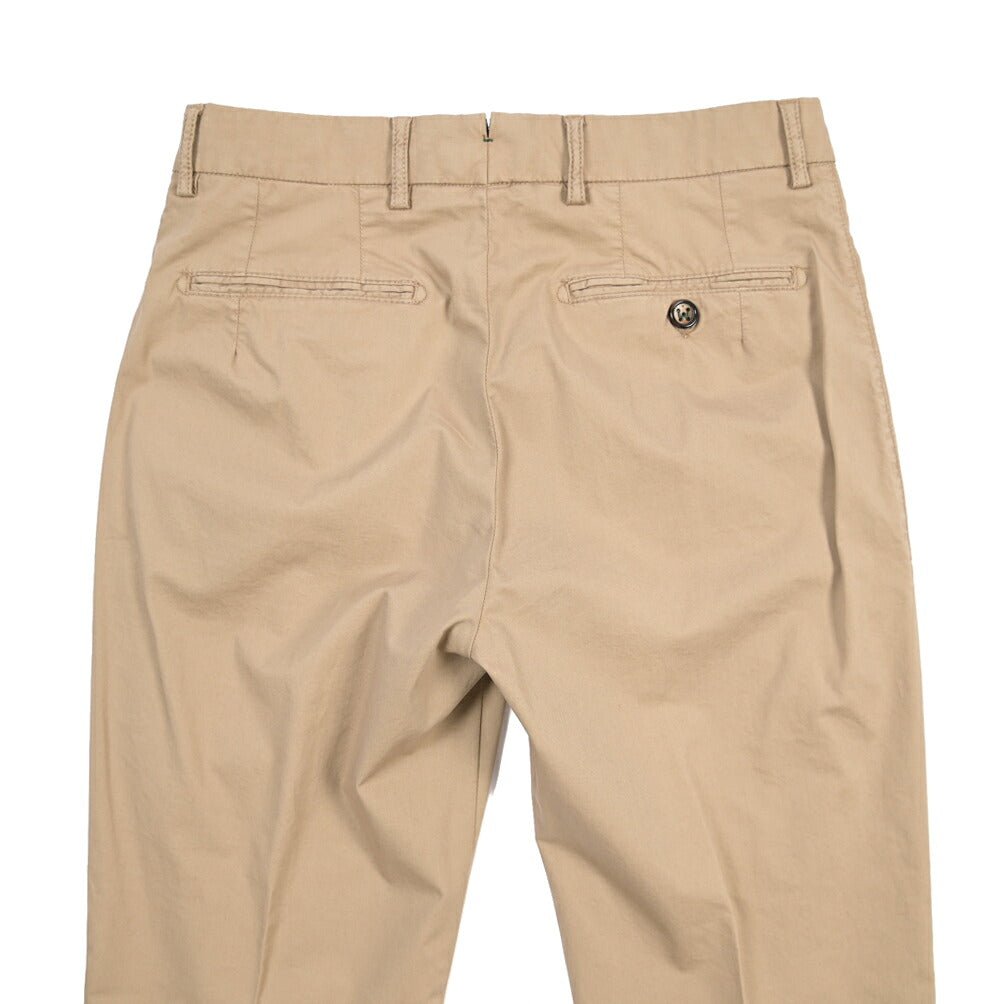 BERWICH “RETRO-GD” ストレッチコットン ワンタックチノパンツ ブラウン(noce724) 44 | GUARDAROBA MILANO OFFICIAL STORE