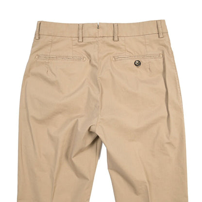 BERWICH “RETRO-GD” ストレッチコットン ワンタックチノパンツ ブラウン(noce724) 44 | GUARDAROBA MILANO OFFICIAL STORE