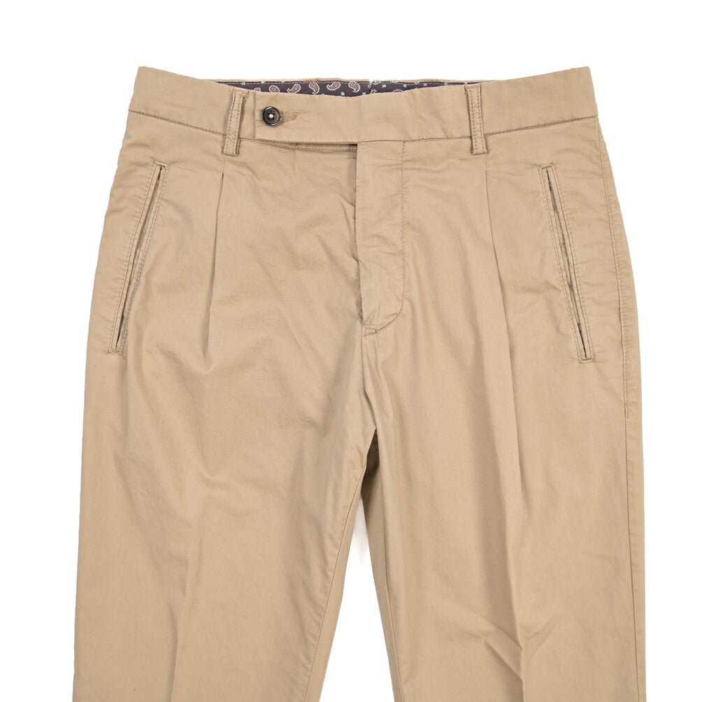 BERWICH “RETRO-GD” ストレッチコットン ワンタックチノパンツ ブラウン(noce724) 44 | GUARDAROBA MILANO OFFICIAL STORE