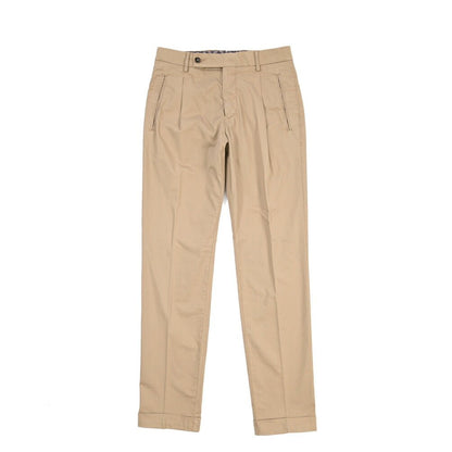 BERWICH “RETRO-GD” ストレッチコットン ワンタックチノパンツ ブラウン(noce724) 44 | GUARDAROBA MILANO OFFICIAL STORE