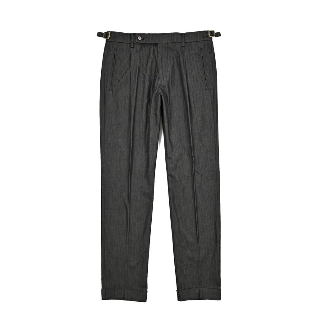 BERWICH "RETRO LONG" コットン100% ライトオンスデニム ワンタックスラックス｜424560 - 46｜GUARDAROBA MILANO OFFICIAL STORE