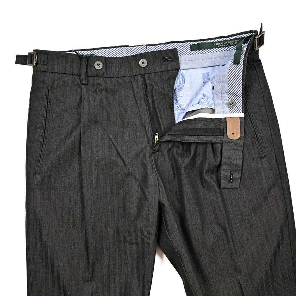 BERWICH "RETRO LONG" コットン100% ライトオンスデニム ワンタックスラックス｜424560 - 46｜GUARDAROBA MILANO OFFICIAL STORE