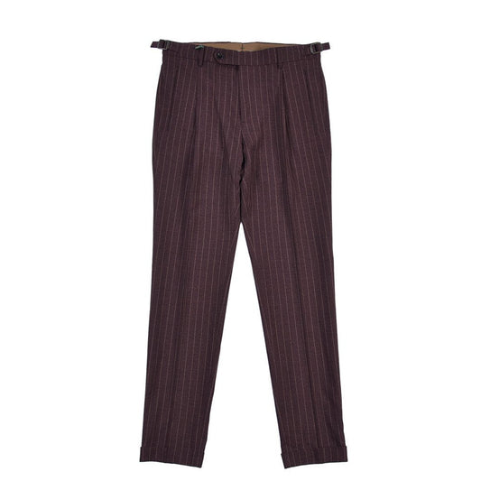 BERWICH “RETRO LONG” ヴァージンウール100% ワンタックスラックス ワインレッド(red) 46 | GUARDAROBA MILANO OFFICIAL STORE