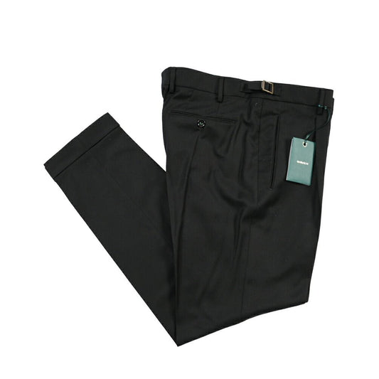 BERWICH “RETRO LONG” ウォッシャブルウール100% ワンタックスラックス ブラック(black) 54 | GUARDAROBA MILANO OFFICIAL STORE