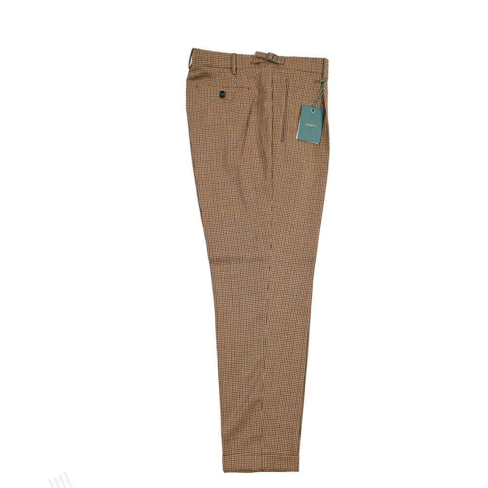 BERWICH “RETRO LONG” ヴァージンウール100% ワンタックスラックス ブラウン(tobbacco) 56 | GUARDAROBA MILANO OFFICIAL STORE