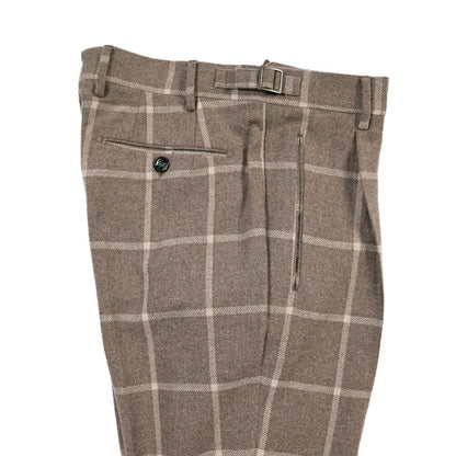 BERWICH “RETRO LONG” ヴァージンウール100% ワンタックスラックス ブラウン(lt camel) 46 | GUARDAROBA MILANO OFFICIAL STORE