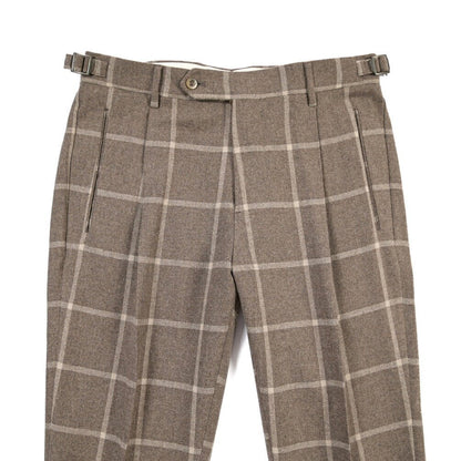 BERWICH “RETRO LONG” ヴァージンウール100% ワンタックスラックス ブラウン(lt camel) 46 | GUARDAROBA MILANO OFFICIAL STORE