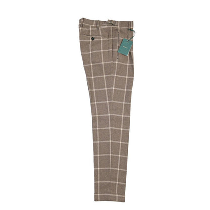 BERWICH “RETRO LONG” ヴァージンウール100% ワンタックスラックス ブラウン(lt camel) 46 | GUARDAROBA MILANO OFFICIAL STORE