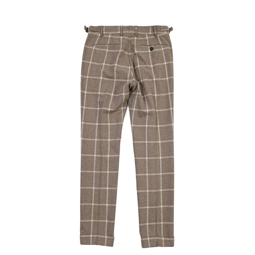 BERWICH “RETRO LONG” ヴァージンウール100% ワンタックスラックス ブラウン(lt camel) 46 | GUARDAROBA MILANO OFFICIAL STORE