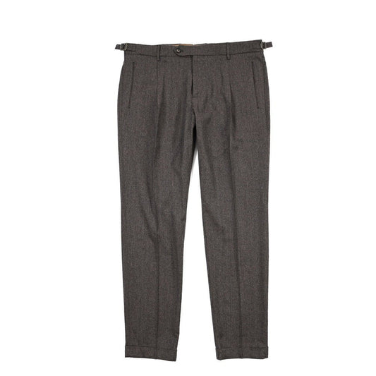 BERWICH “RETRO LONG” ヴァージンウール100% ワンタックスラックス ブラウン(tobacco) 54 | GUARDAROBA MILANO OFFICIAL STORE