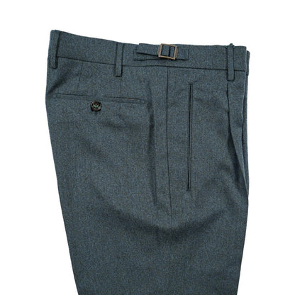 BERWICH “RETRO LONG” ヴァージンウール100% ワンタックスラックス ブルー(petrol) 46 | GUARDAROBA MILANO OFFICIAL STORE