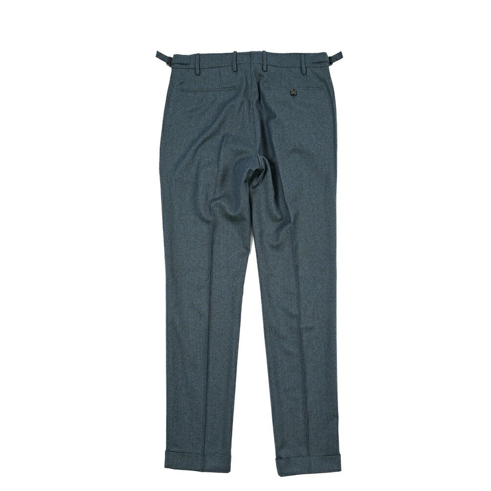 BERWICH “RETRO LONG” ヴァージンウール100% ワンタックスラックス ブルー(petrol) 46 | GUARDAROBA MILANO OFFICIAL STORE